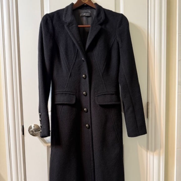 Peruvian Connection Black Alpaca Maxi Winter Dress Coat Size 2 - Picture 5 of 9
